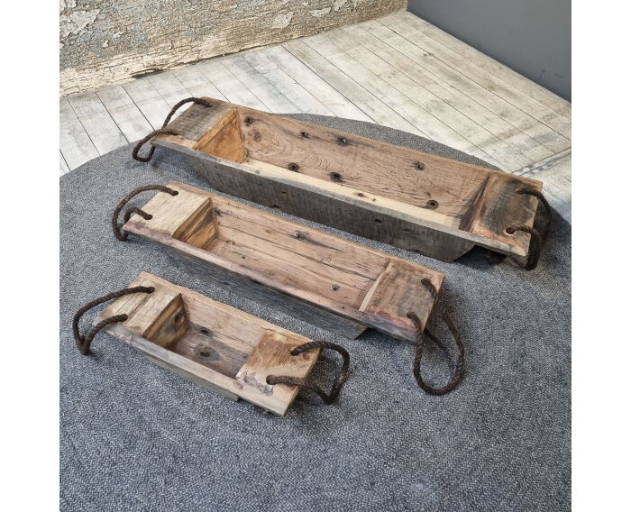 Wooden Khaliya With Rope Set of 3