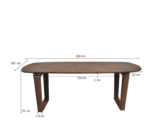 Eettafel Cortez mangohout 200x100 cm - walnoot