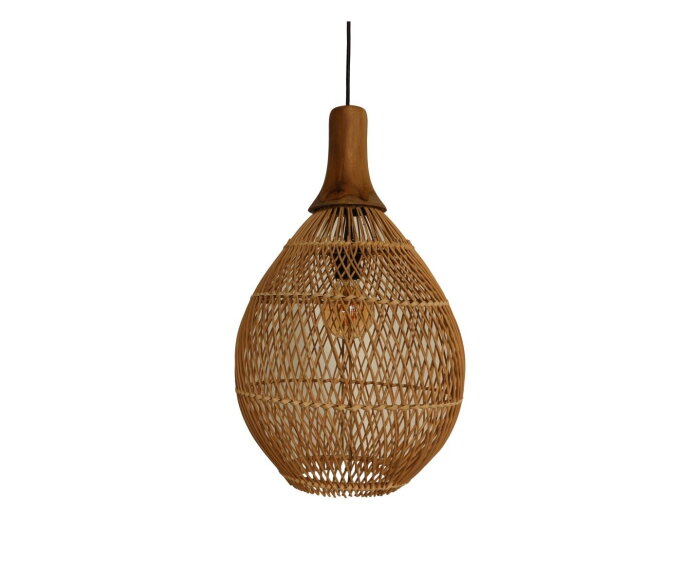 Hanglamp Rotan - 34x34x58 - Naturel - Rotan/teak