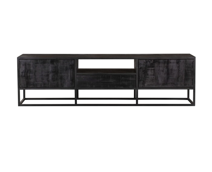 Tv meubel Denver Black 180 cm | Mangohout en staal