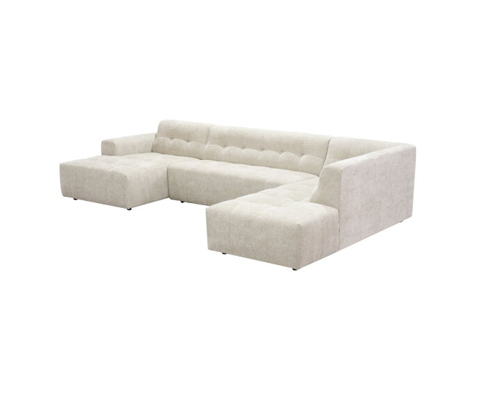 MySofa Ruby U-bank Beige Lounge L + 2,5 + Ottomane R