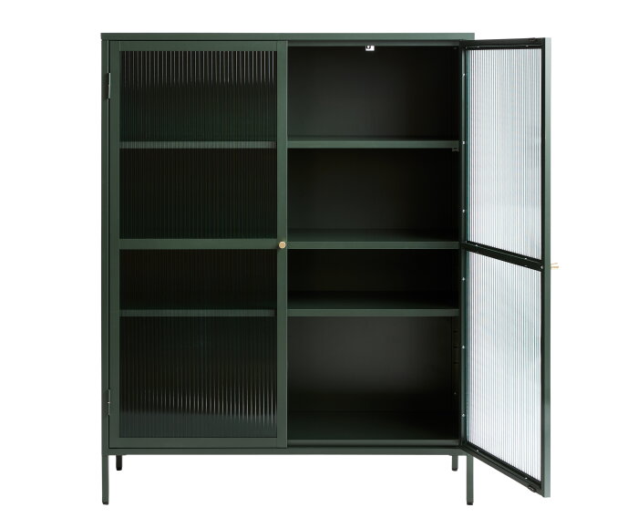 Vitrinekast Bronco metaal 140 cm - Groen