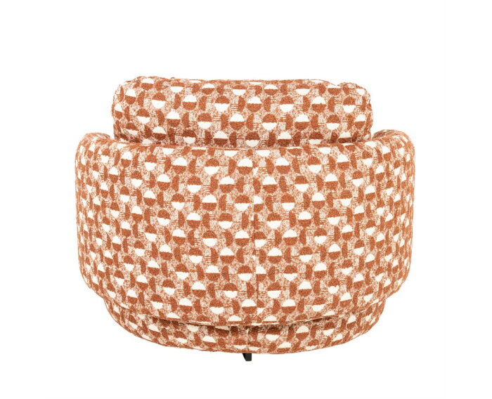SEVN Lois fauteuil draaibaar - Rond en uitnodigend - Terracotta - 107x97x84 cm