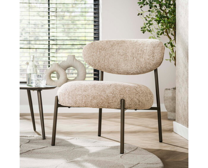 Fauteuil Aiko Japandi - Tissee cargo Zand - 62x67x71 cm