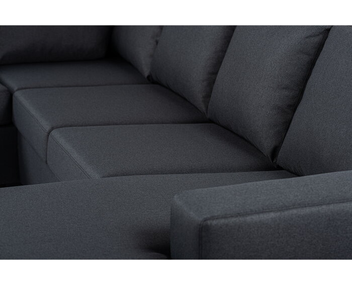 Hoekbank Malmo 3-zits hoek links - Antraciet - 280x198 cm