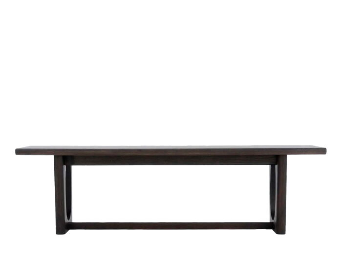 Eetkamerbank Flow eiken 155x40x45 cm - Espresso bruin - Japandi