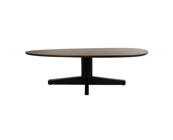 Salontafel Taurus organisch Beige poot Mangohout 130x70 cm - walnoot