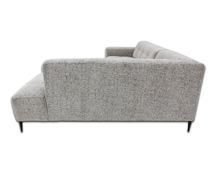 Hoekbank Viano rechts stof Bella 55 Taupe Grijs gem&ecirc;leerd -  255x200x84 cm - modern