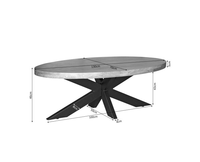 Salontafel Dakota | 130 cm | Ovaal