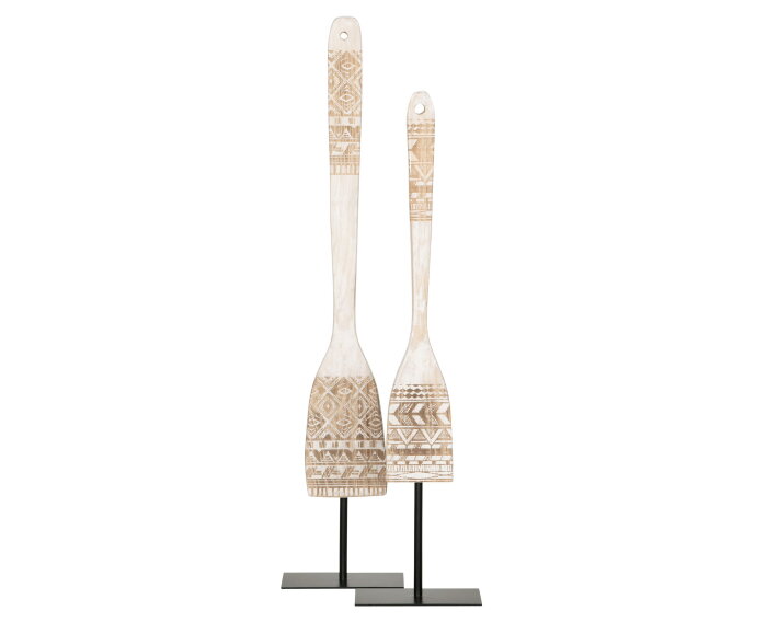 Tribal Spoon whitewash, set of 2,41x12x8 cm / 56x12x8 cm