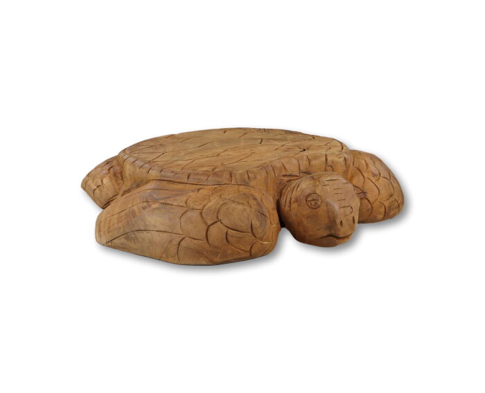 Decoratieve schildpad Root - blank - teak