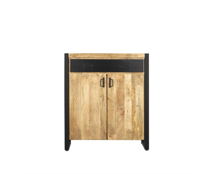 Hoog dressoir / Commode  Bruno mango en metaal 100 cm breed