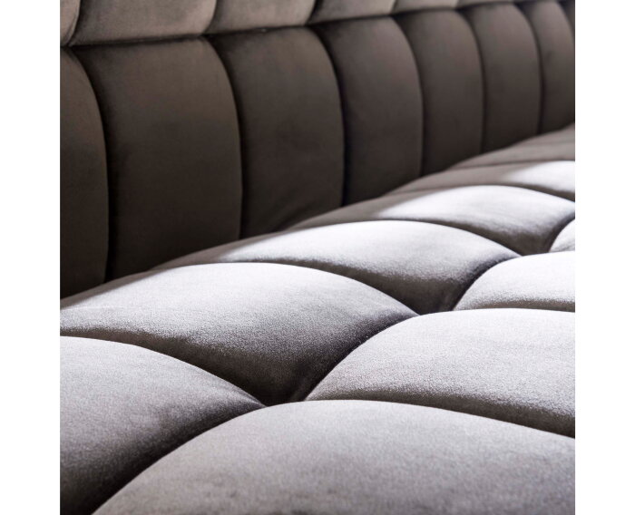 Eetkamerbank Raster Velvet - Antraciet - 180x58x81 cm
