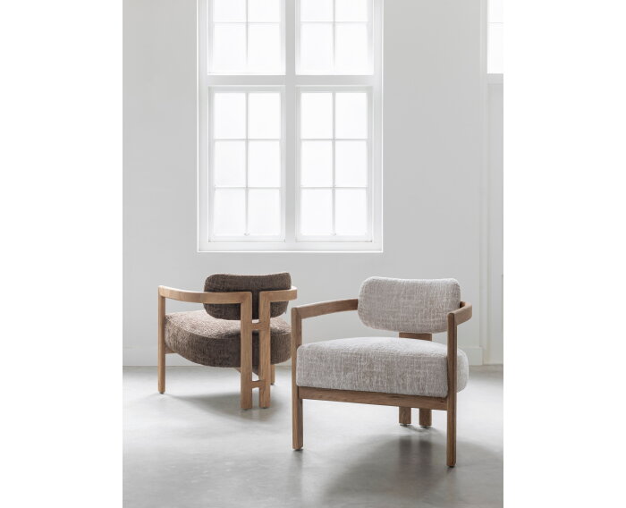 MUST Living fauteuil Kelly - Luxor Hazelnut - Naturel - 75x73x73 cm