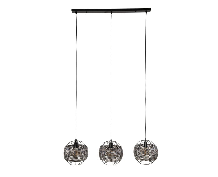 Hanglamp 3L &Oslash;30 armor open - Zwart bruin