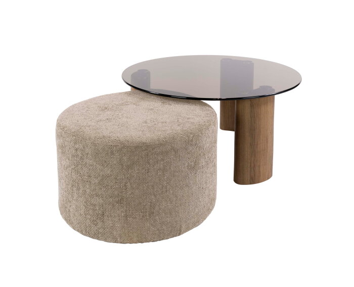 Salontafel Tinto pouf set/2 - Brons glas
