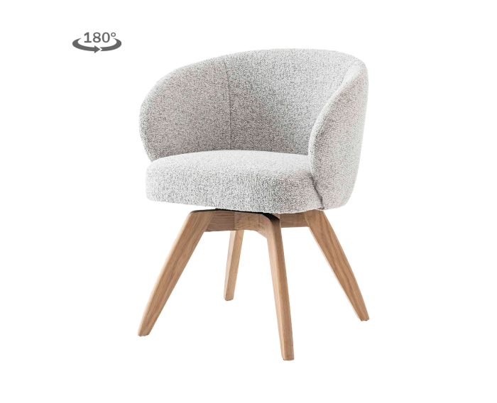 Tower Living Brescia Armstoel - fabric Puente 09 light grey (draaibaar)