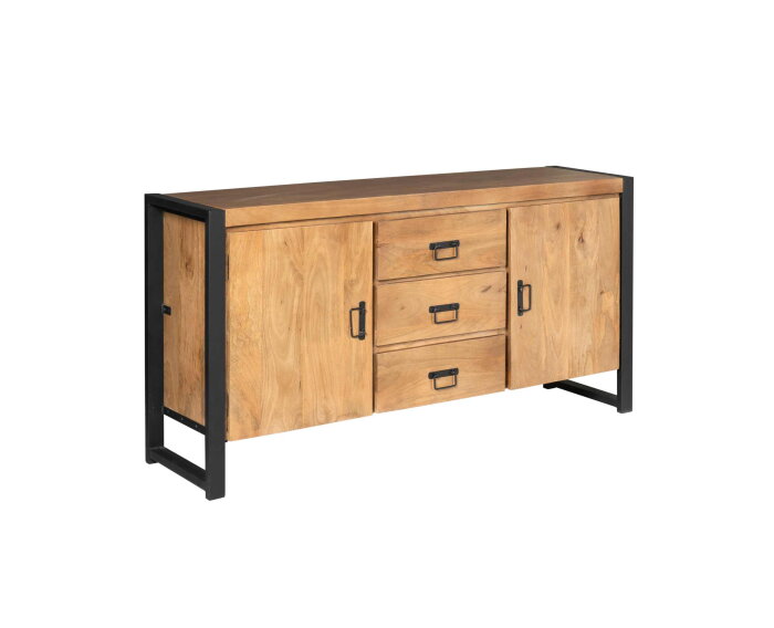 Dressoir Boaz 160 cm mango metaal - Naturel | Meubelplaats