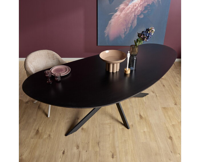 Eettafel Cloud organisch eiken | 180 cm | Zwart
