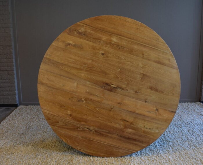 Ronde Eettafel Teakhout met Bolpoot "Bali"-Ø160 cm