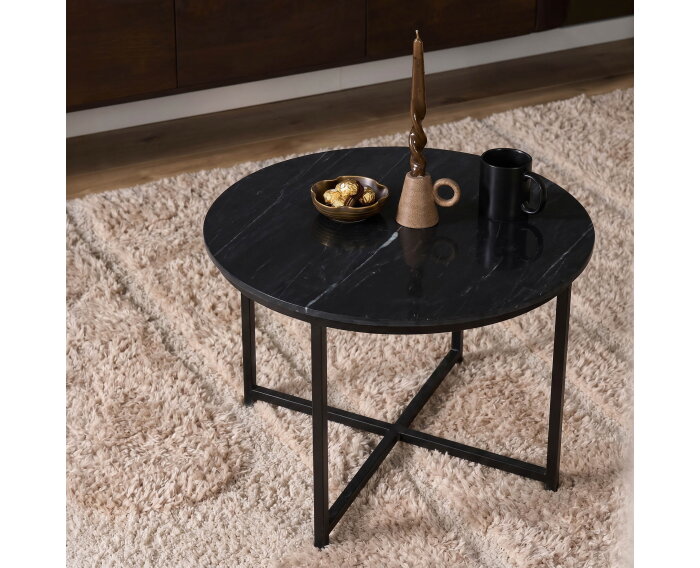Salontafel Collin | Zwart marmer 75 cm