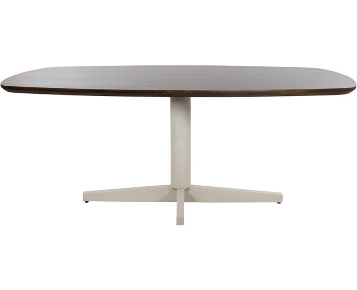 Eetkamertafel 160, deens ovaal, poot Beige, Mango Brown Walnut - Libra Table Collection