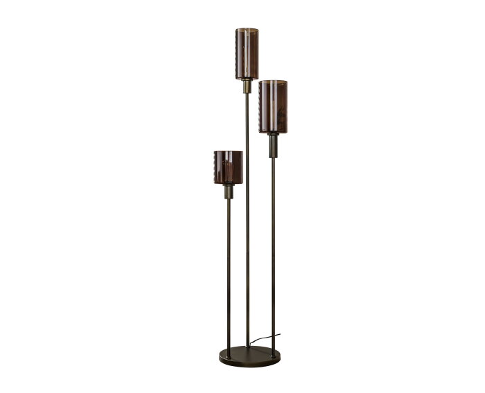 Vloerlamp Sepiora 3-lichts Sienna Bruin &ndash; Hotel Chique Design - 33x33x165 cm
