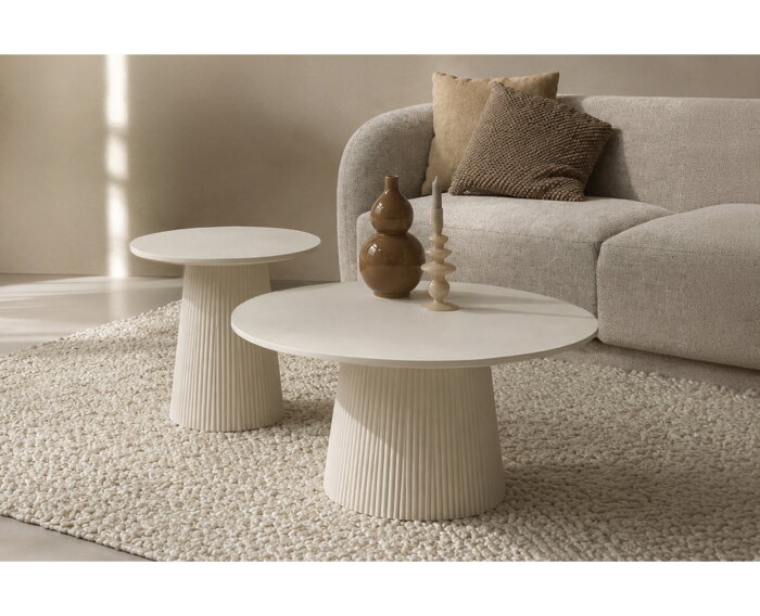 Salontafel Patrice rond 50 cm - Ivoor