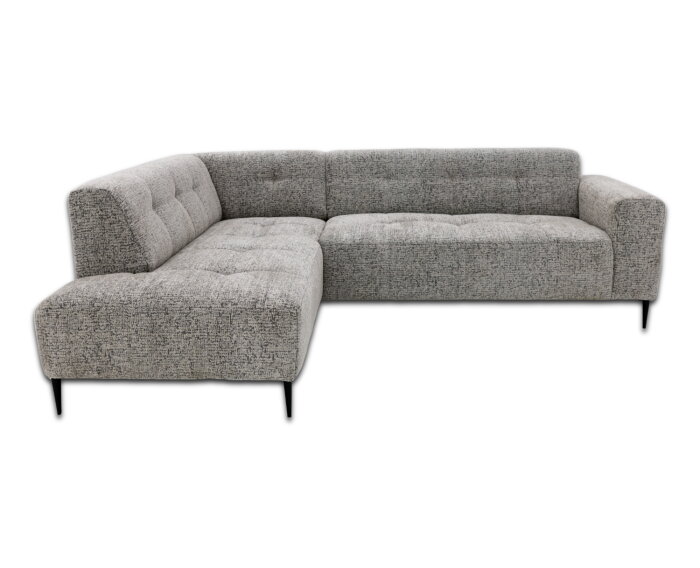 Hoekbank Viano Links stof Bella 55 Taupe Grijs gem&ecirc;leerd -  255x200x84 cm - modern