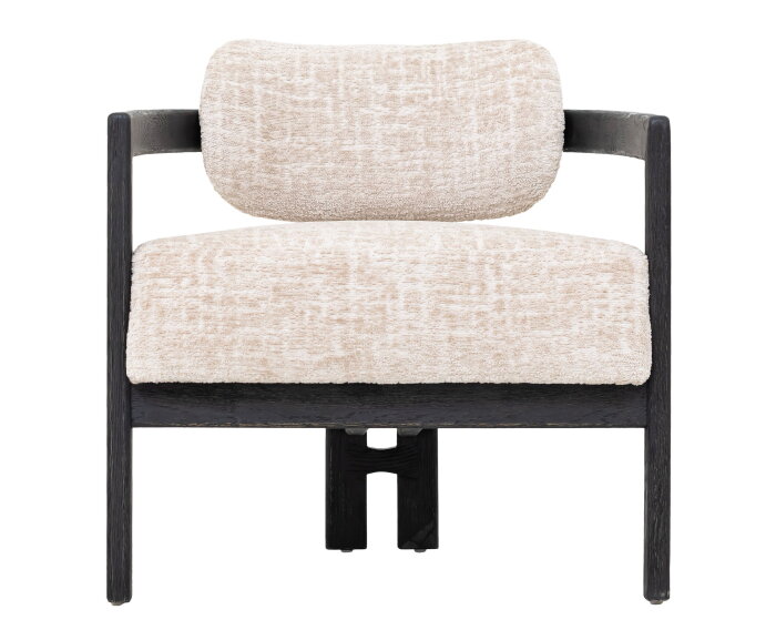 MUST Living fauteuil Kelly - Luxor Sand - zwart - 75x73x73 cm