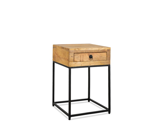 Wooden Iron Sidetable 40