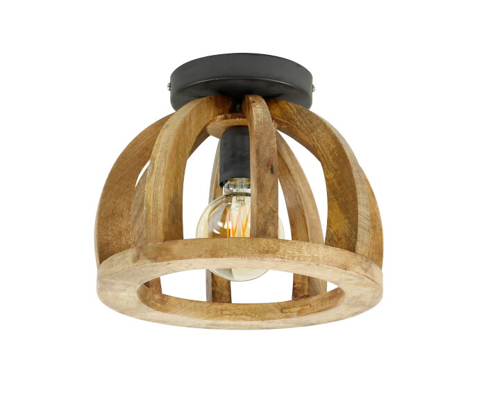 Plafondlamp Gebogen houten spijl mangohout - naturel