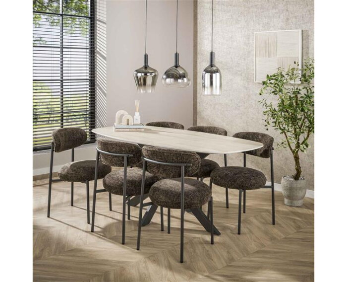 Hanglamp 3L mix grey shaded - Artic zwart
