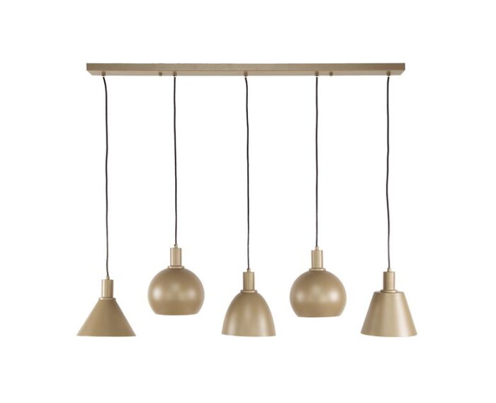 Hanglamp 5L mix Metallo - Beige