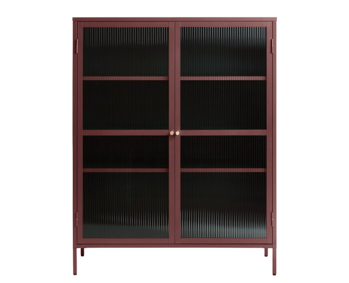 Vitrinekast Bronco metaal 140 cm - Rood