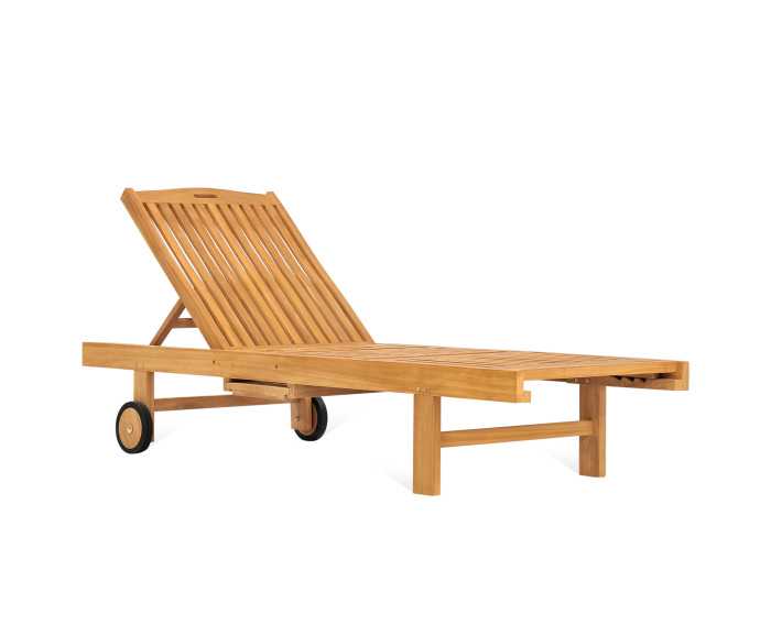houten Ligbed teak met wielen