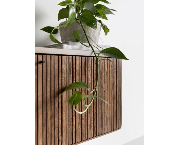 Hanging TV stand Lagoon small,37x140x35 cm, teakwood + mortex