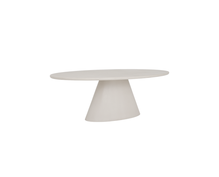 Eettafel Mello ovaal Beton 220x120 cm - wit