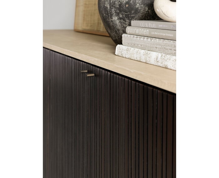 DTP home Maroon Dressoir 4 deurs 85x180x45 cm - mahonie & mortex - Bruin