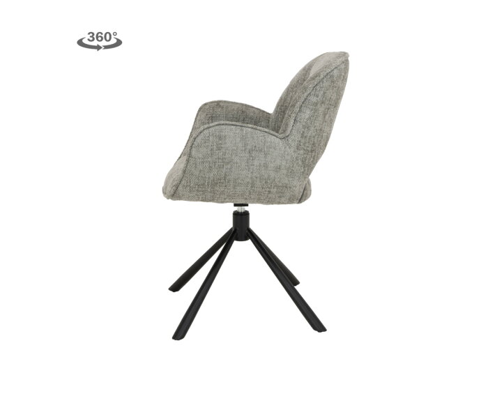 Isola Armstoel - fabric Haga 09 silver (draaibaar)