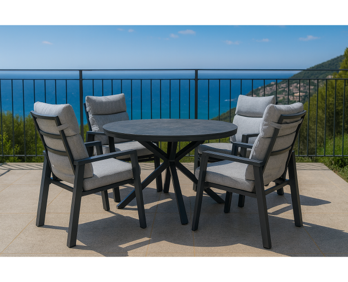 Tuintafel Milano rond &Oslash;120cm - Antraciet