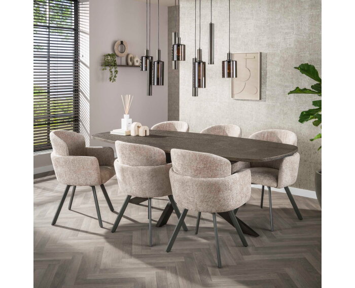 Hanglamp Sepiora 9 lampen - Sienna bruin - Hotel Chique - 116x22x150 cm - leeslamp