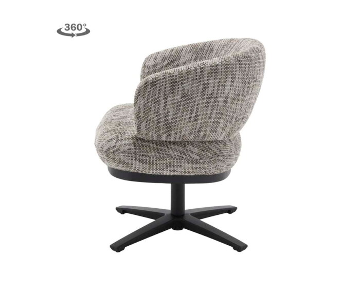 Eetkamerstoel Perca draaibaar Chenille - TED 8 white-grey