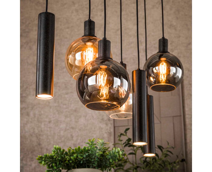 Hanglamp 4+3L Sfera tricolore - Artic zwart