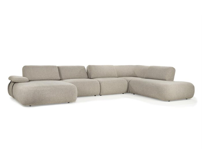 SEVN Emilia modulaire U-bank &ndash; Silencio Taupe &ndash; 427x262 cm - Zelf samen te stellen