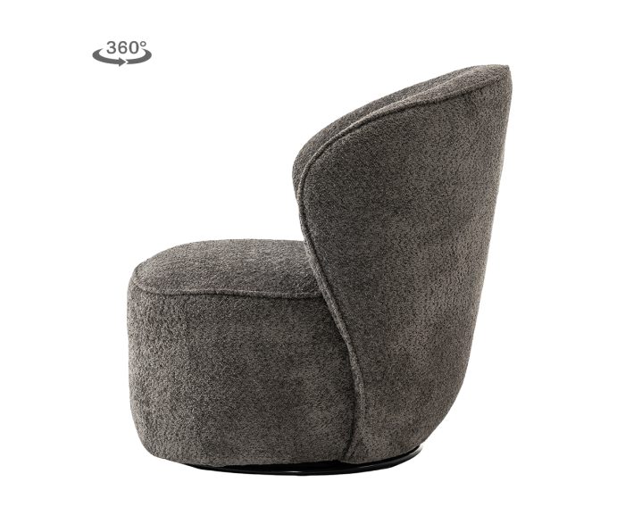 Belvi Fauteuil - fabric AJ3019-20 Dark grey (draaibaar)