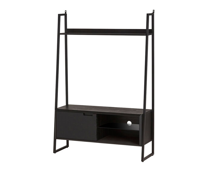 TV dressoir met 1 deur, 2 open vakken en een glasplaat