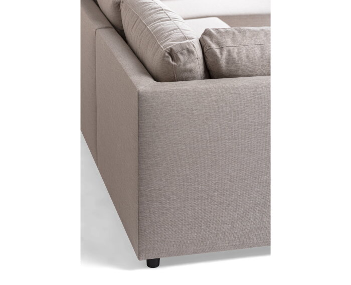 U-bank Eleven Links By-Olaf – Stof Inari 22 Beige – Ruime 3-zits met extra loungegedeelte – 285 x 199 cm