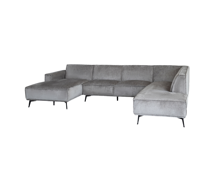 Leeds Chaise L - 2 5 - Ottoman R - Touch 27 Light grey