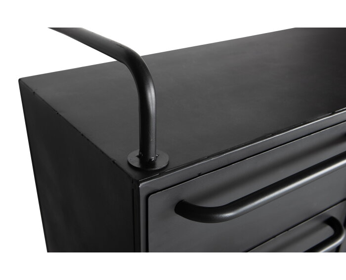 Black Beauty Kast Op Wielen Metaal Zwart - BePureHome